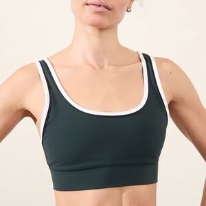 Athleta Breathe Longline Piping Sports Bra in Cypress -- Size M -- NWT